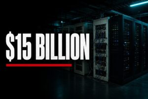 $15 billion cyber overhaul, old government server racks in a dark hall.