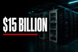 $15 billion cyber overhaul, old government server racks in a dark hall.